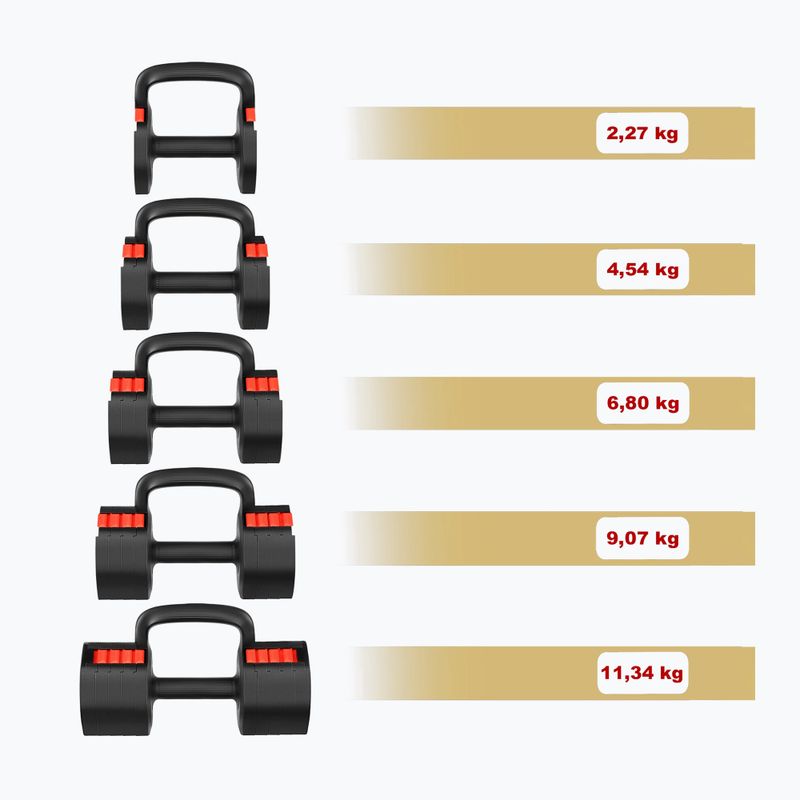 Gantera reglabilă HMS HL05 3w1 11,34 kg kg black/red 4