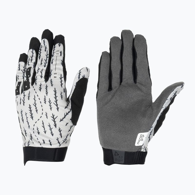 Mănuși de ciclism pentru bărbați Leatt MTB 1.0 GripR trails white