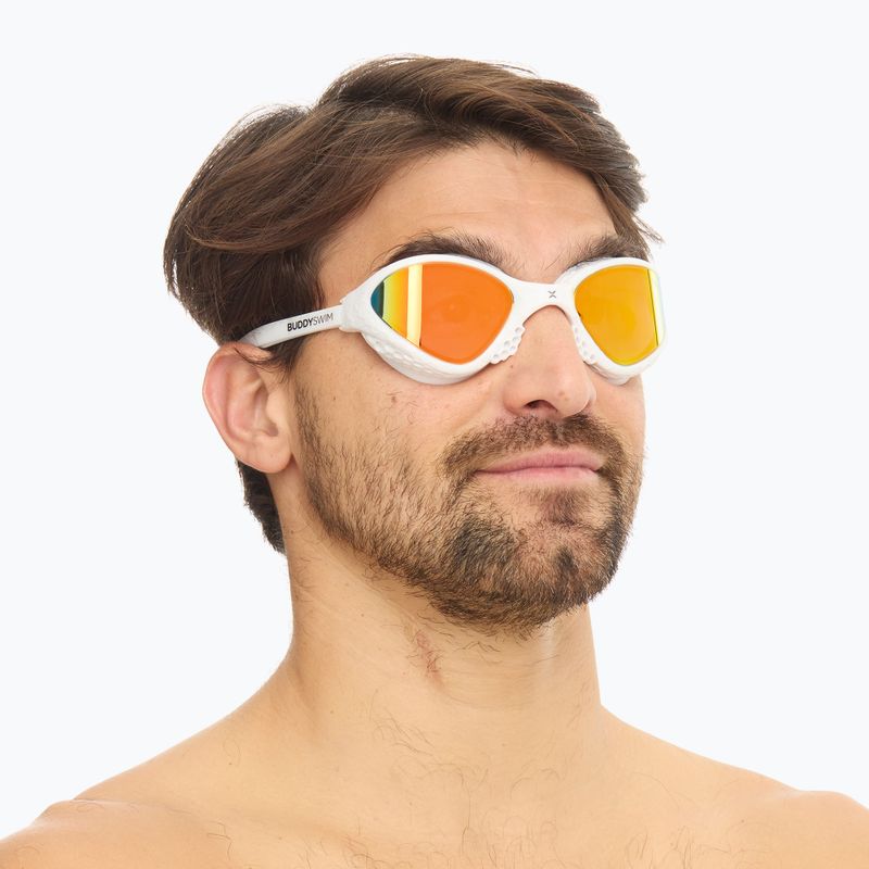 Ochelari de înot BuddySwim OzeanX Mirror white / orange 2