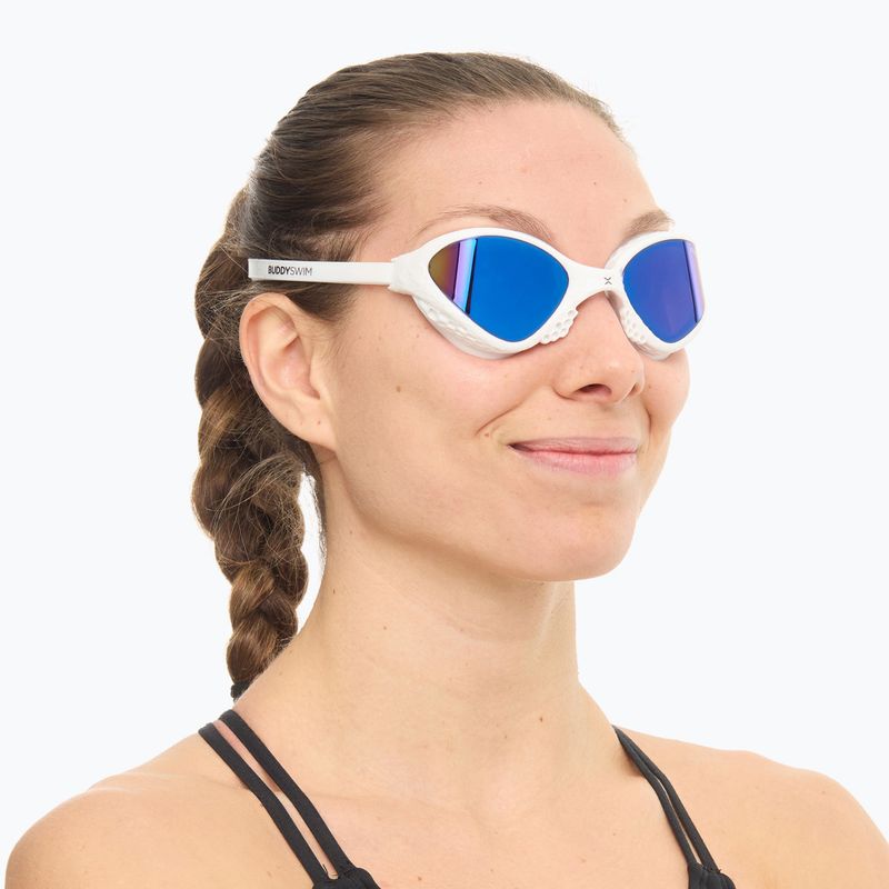 Ochelari de înot BuddySwim OzeanX Mirror white / blue 6