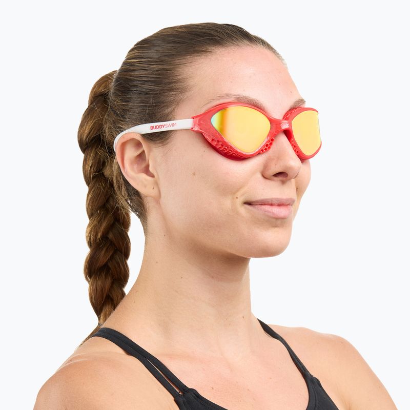 Ochelari înot BuddySwim OzeanX Mirror red/white/orange 3