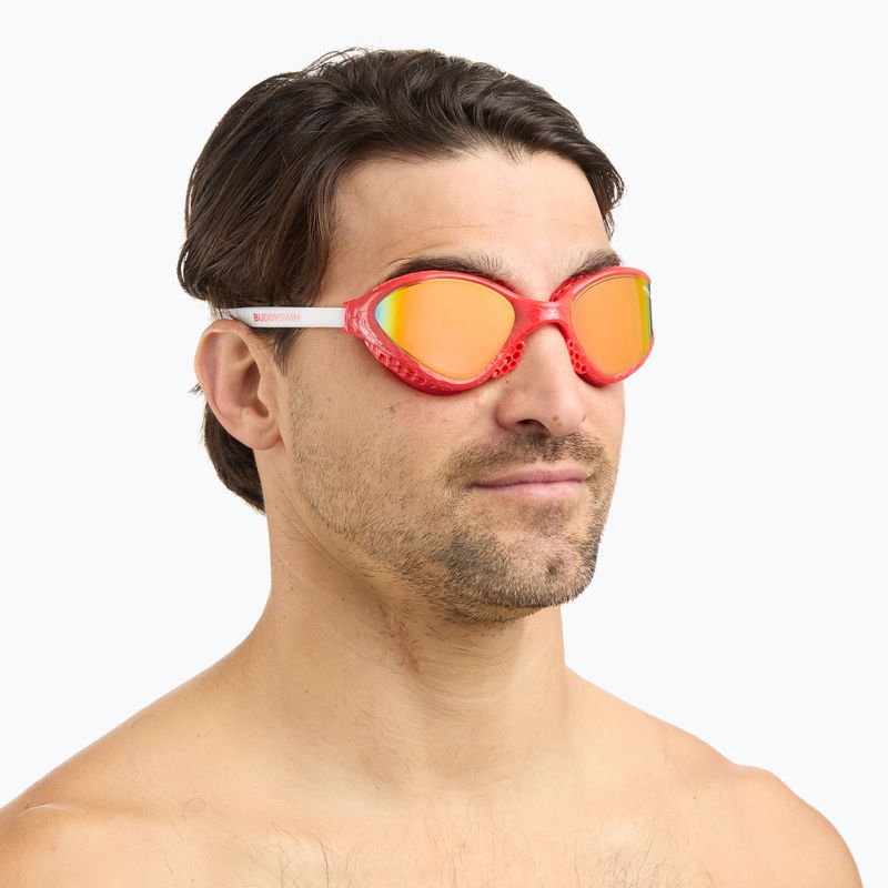 Ochelari înot BuddySwim OzeanX Mirror red/white/orange 4