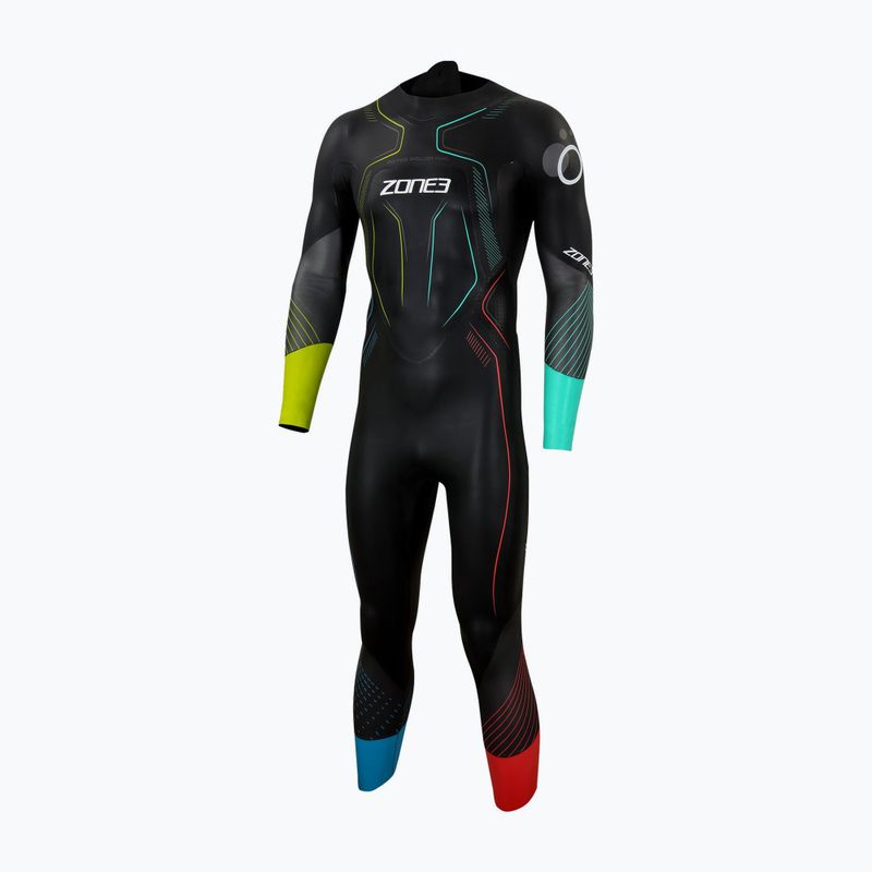 Costum de neopren pentru bărbați de 5/4mm pentru triatlon Zone3 Aspire Limited Edition Print negru WS19MLTD101