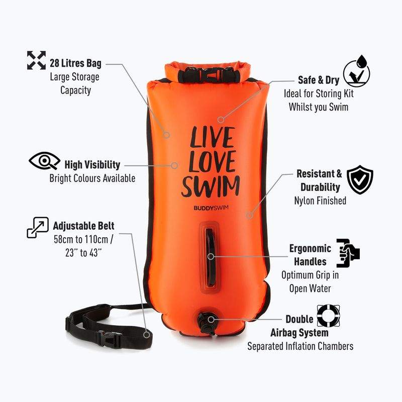 Geamandură BuddySwim LLS Dry Bag 28 l orange 2