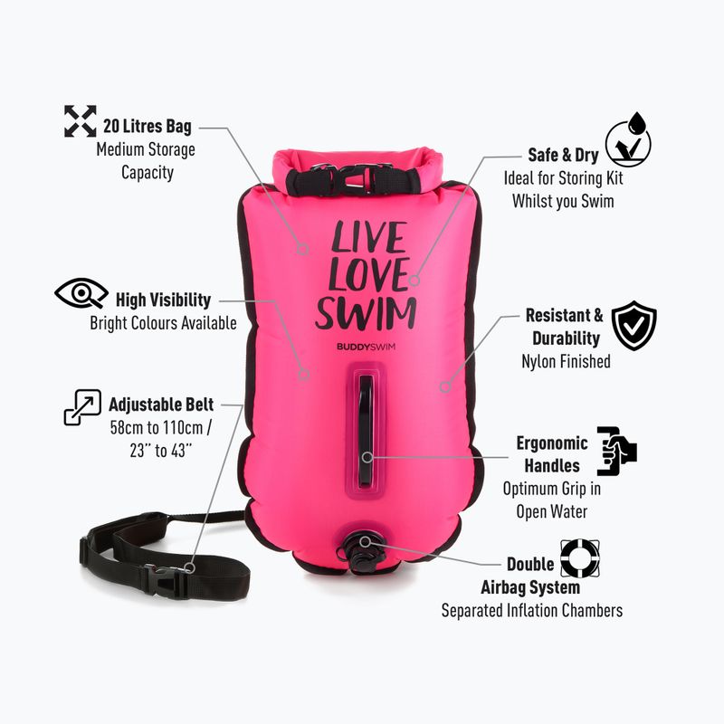 Geamandură BuddySwim CSW Dry Bag 20 l pink 2