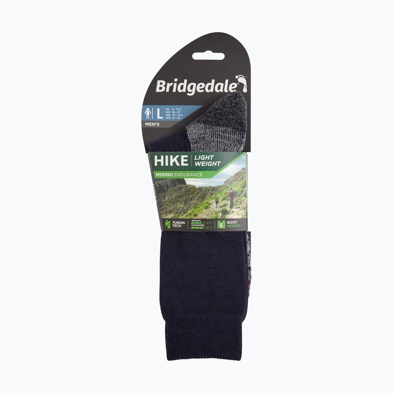Șosete pentru bărbați Bridgedale Lightweight Merino Performance Boot Original navy/grey 4