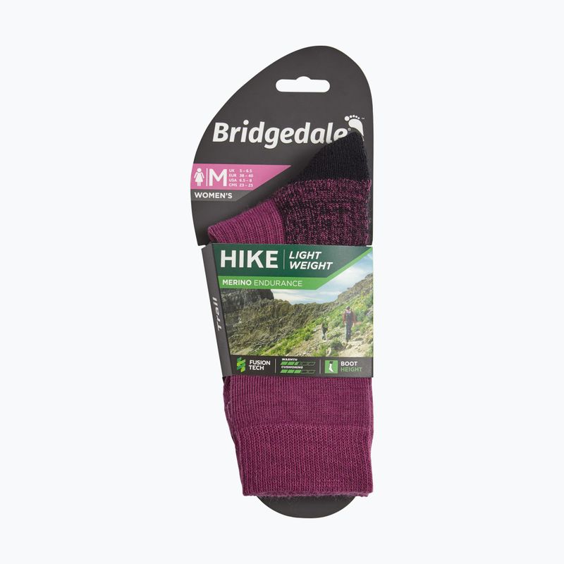 Șosete pentru femei Bridgedale Lightweight Merino Performance Boot Original berry 4