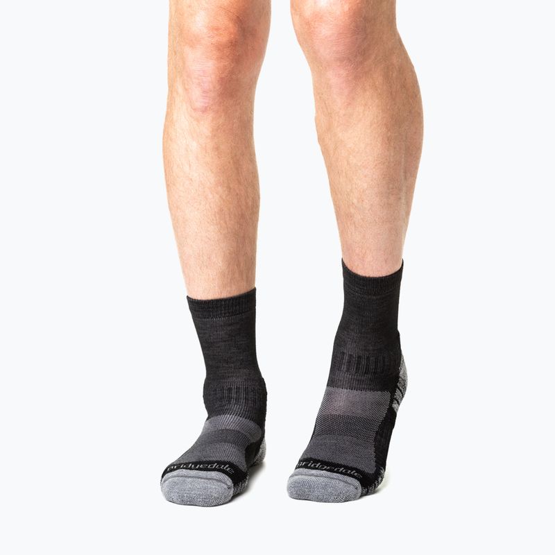 Șosete pentru bărbați Bridgedale Hike Lightweight Performance ¾ Crew black/silver 4