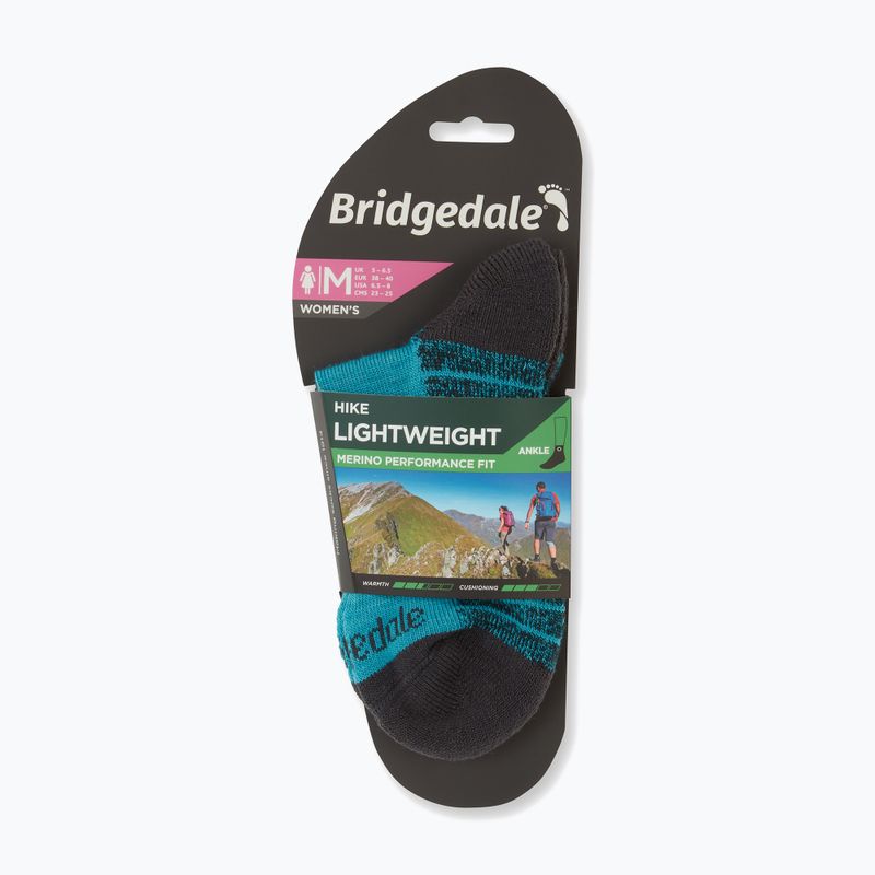 Șosete pentru femei Bridgedale Hike Lightweight Performance Ankle turquoise/navy 3
