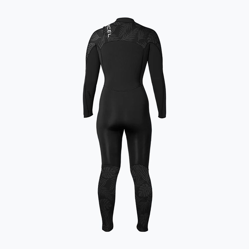 Costum de înot pentru femei Xcel Comp 4/3 mm Full black/black palm/monstera print 2