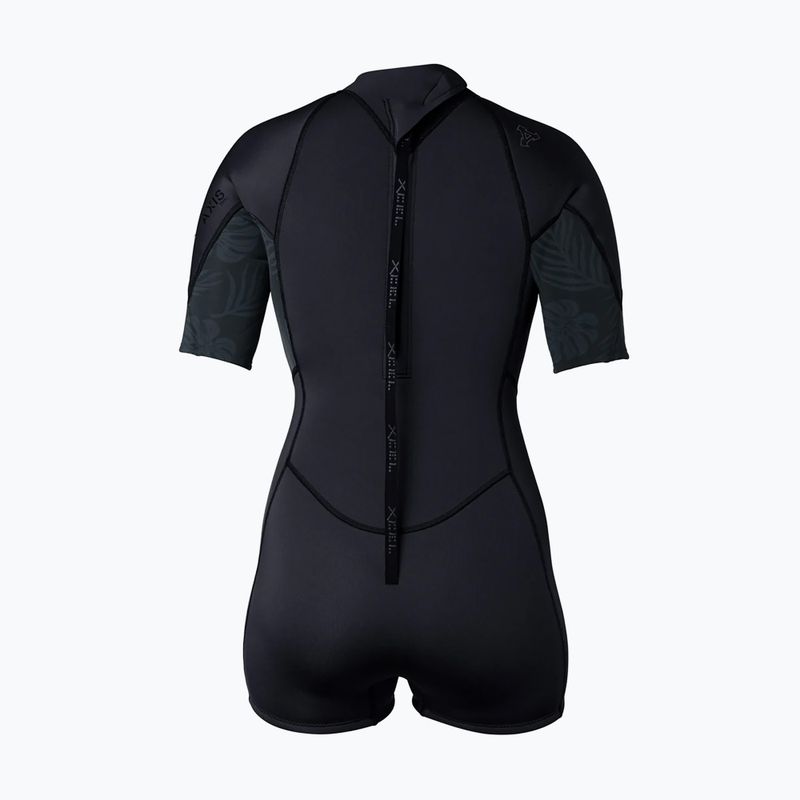 Costum de înot pentru femei Xcel Axis Back Zip Spring 2 mm black/palm/monstera print 2