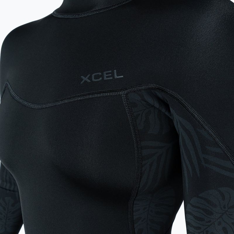 Costum de înot pentru femei Xcel Axis Back Zip Spring 2 mm black/palm/monstera print 4