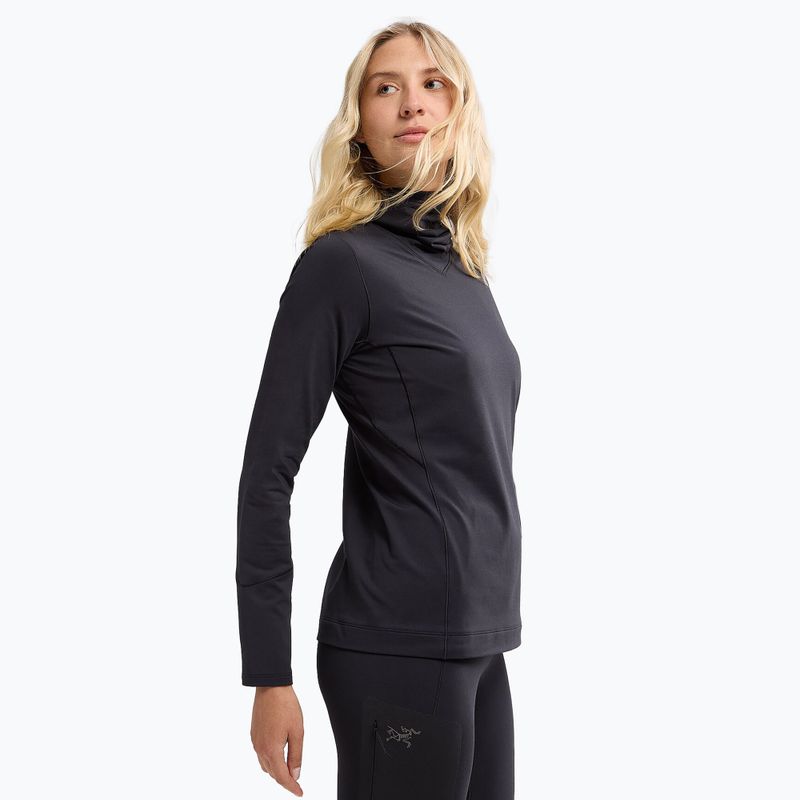 Tricou de trekking pentru femei Arcteryx Rho Hoody negru 4