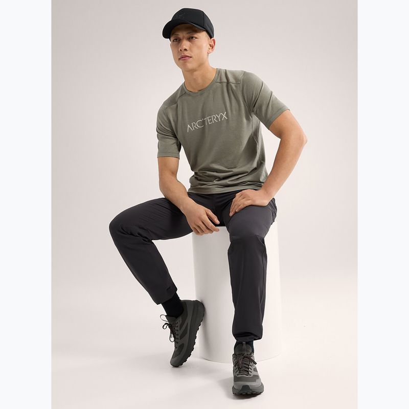 Tricou pentru bărbați Arcteryx Ionia Merino Wool Arc'Word Logo forage 2