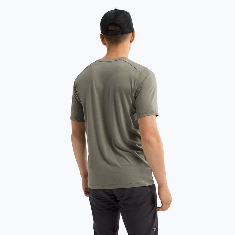 Tricou pentru bărbați Arcteryx Ionia Merino Wool Arc'Word Logo forage 3