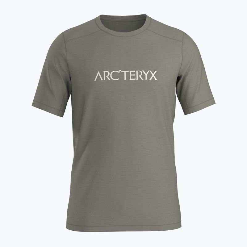Tricou pentru bărbați Arc'teryx Ionia Merino Wool Arc'Word Logo forage 6