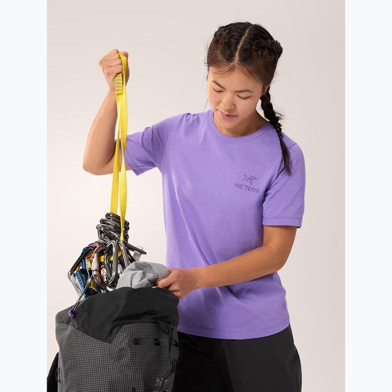 Tricou pentru femei Arcteryx Kragg Sl Cotton Emblem Crew aster 5