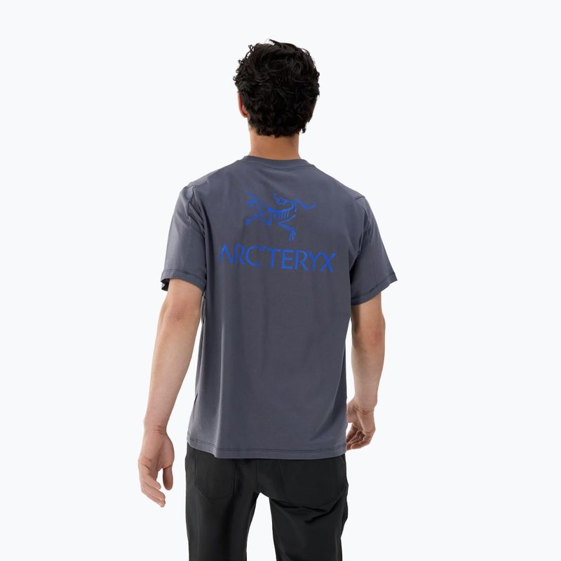 Tricou pentru bărbați Arc'teryx Kragg Sl Cotton Bird Word dk stratus/fluidity 3