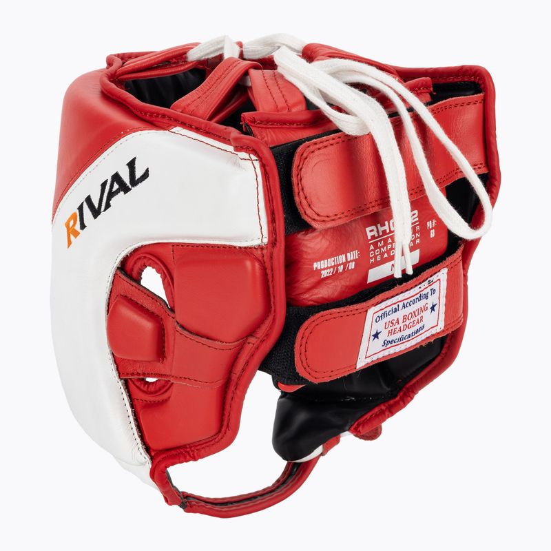 Rival Amateur competiție de box cască de box cască de protecție roșu/alb 3