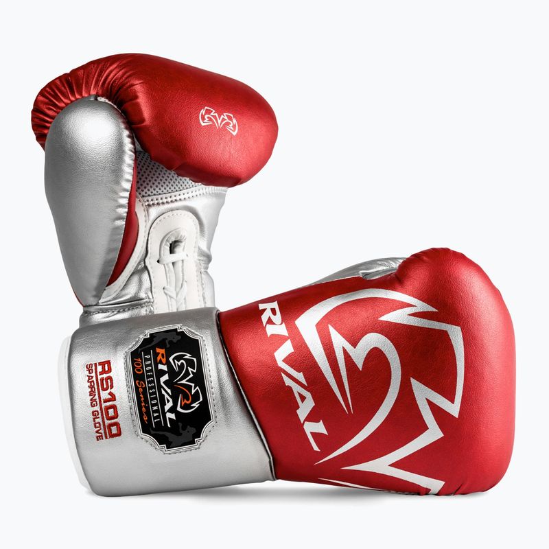 Mănuși de box Rival RS100 Professional red/silver 2