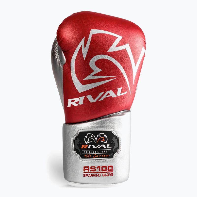 Mănuși de box Rival RS100 Professional red/silver 3