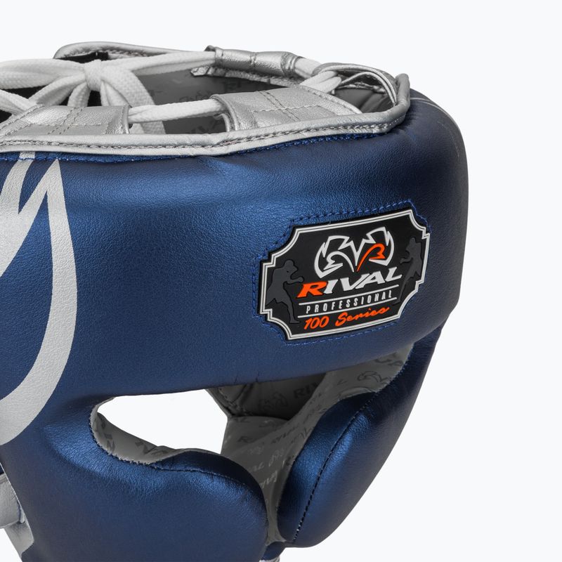 Cască de box Rival RHG100 Professional Headgear blue/silver 4