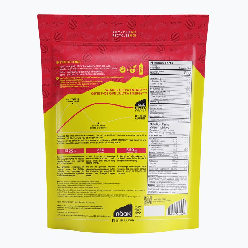 Băutură energizantă Näak Ultra Energy Drink Mix 720 g watermelon 2