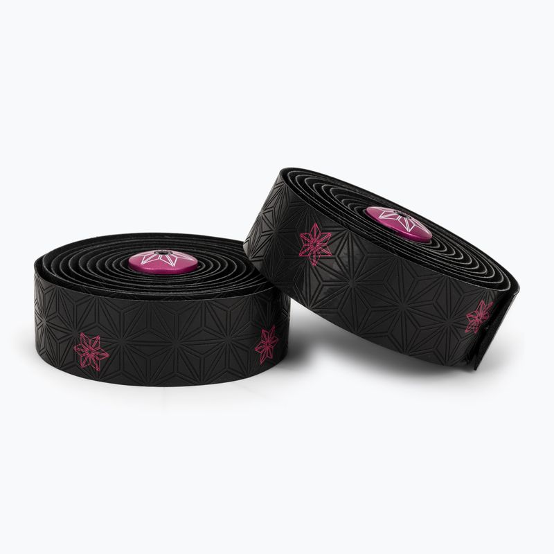 Înveliș pentru ghidon SUPACAZ Super Sticky Kush Galaxy neon pink/pink star plugs 2