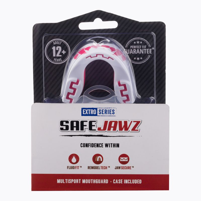 SAFEJAWZ Extro-Series Protector de maxilar alb-roz SJFANGZPIA