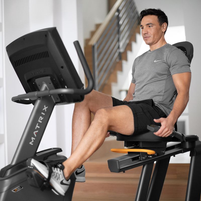 Bicicletă de fitness cu scaun Matrix Recumbent Bike + R30XR, negru, MX-R30XR 6