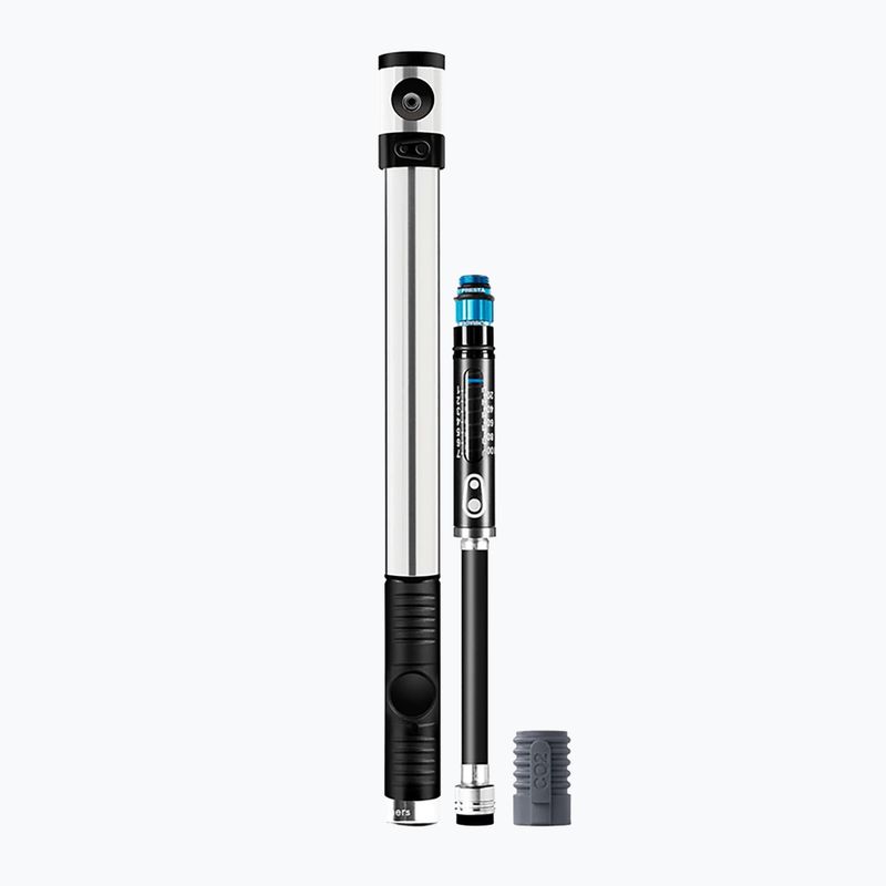 Pompă de bicicletă Crankbrothers Klic HP Gauge + CO2 120 psi silver