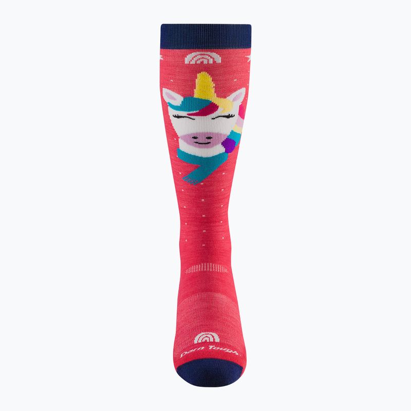 Șosete de schi pentru copii Darn Tough Magic Mountain OTC Midweight with Cushion w/ Padded Shin raspberry 2