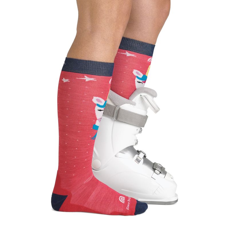 Șosete de schi pentru copii Darn Tough Magic Mountain OTC Midweight with Cushion w/ Padded Shin raspberry 4