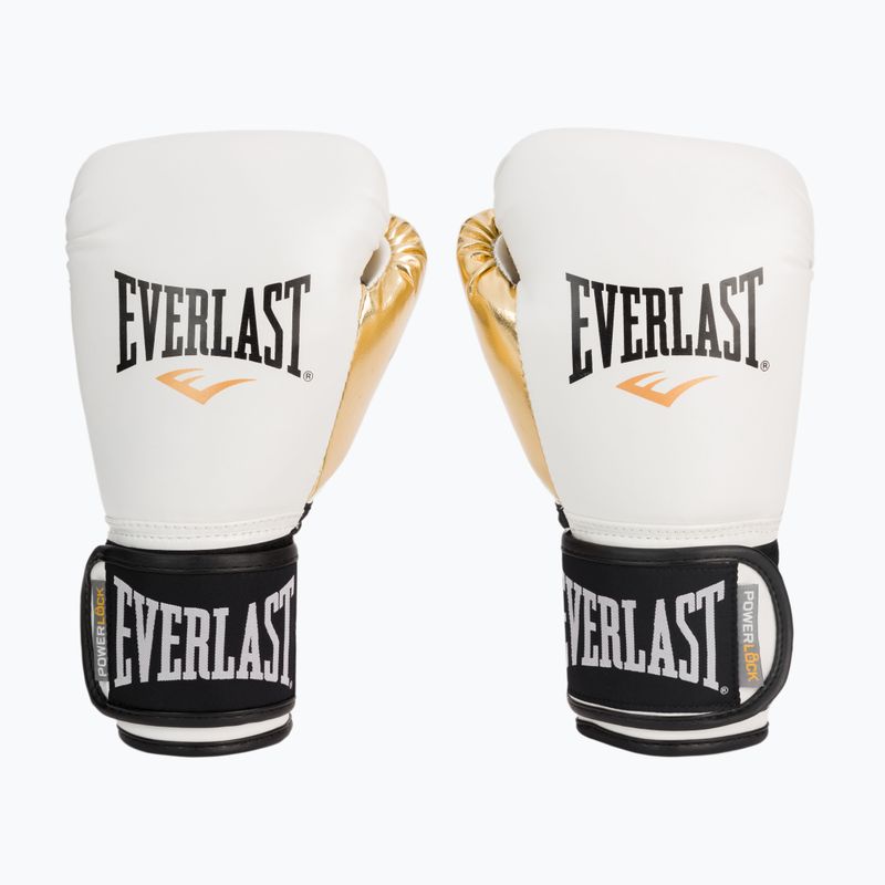 Mănuși de box EVERLAST Powerlock Pu, negru, 2200 WHT/GOLD-10 oz