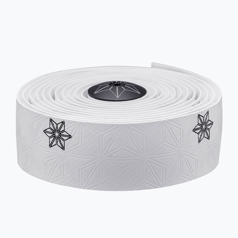 SUPACAZ Super Sticky Kush Galaxy Galaxy bandă albă / imprimare neagră / priză neagră / dopuri negre de bandă neagră pentru ghidon