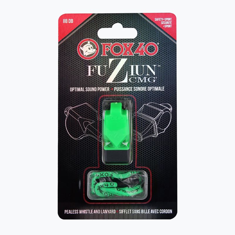 Fluier cu șnur Fox 40 Fuzion CMG neon green