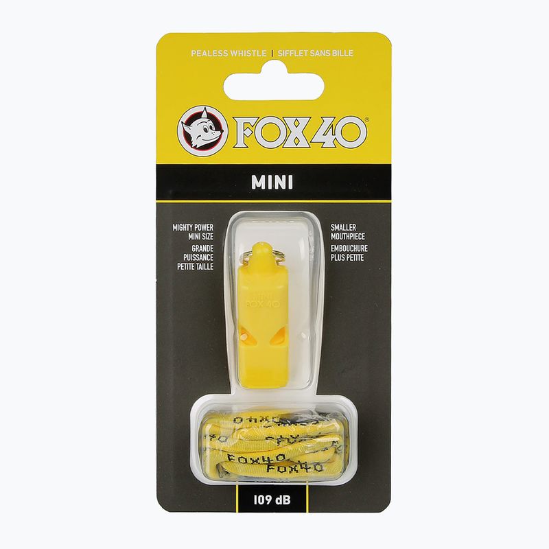 Fluier cu șnur Fox 40 Mini Safety yellow 2