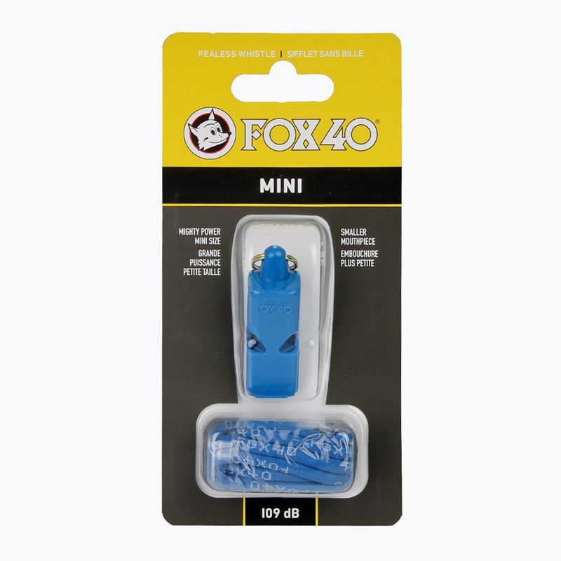 Fluier cu șnur Fox 40 Mini Safety blue 2