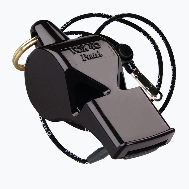 Fluier cu șnur Fox 40Pearl Safety negru 9703
