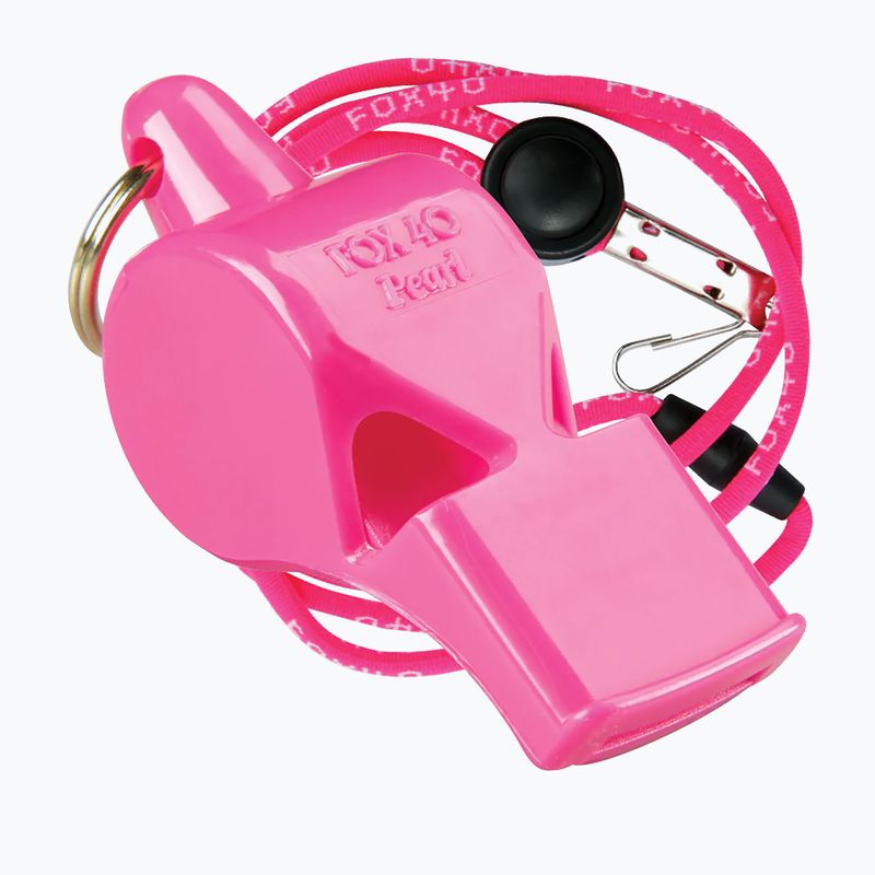 Fluier cu șnur Fox 40 Pearl Safety roz 9703