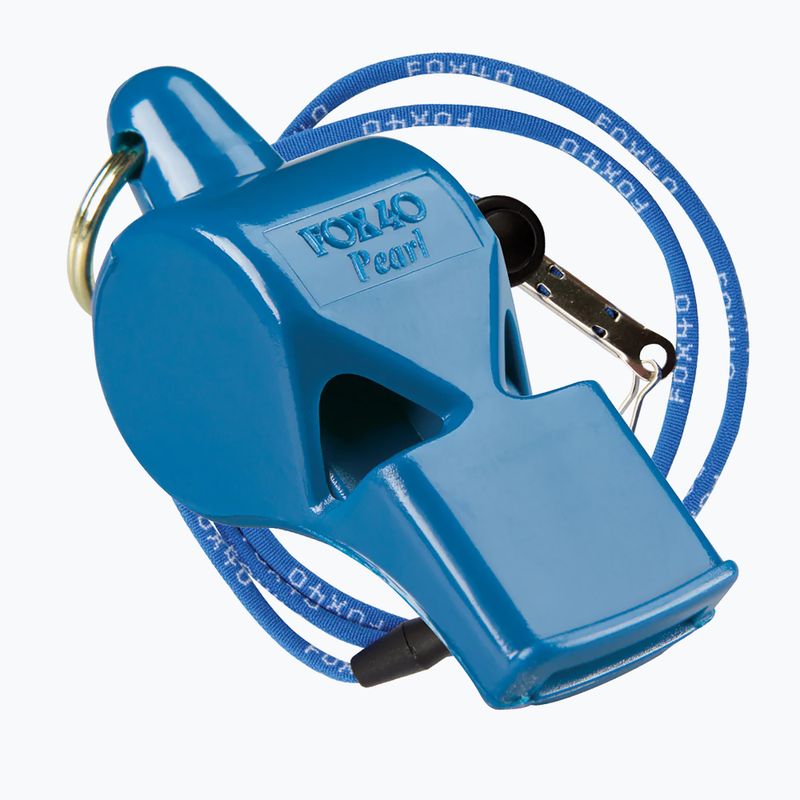 Fluier cu șnur Fox 40Pearl Safety albastru 9703