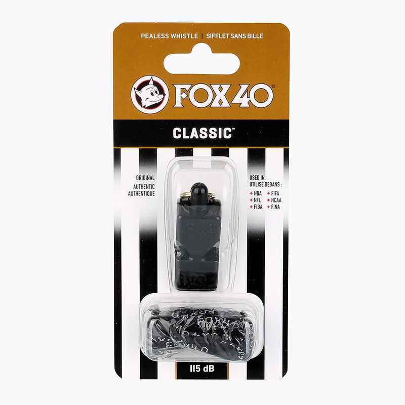 Fluier cu șnur Fox 40 Classic Official black