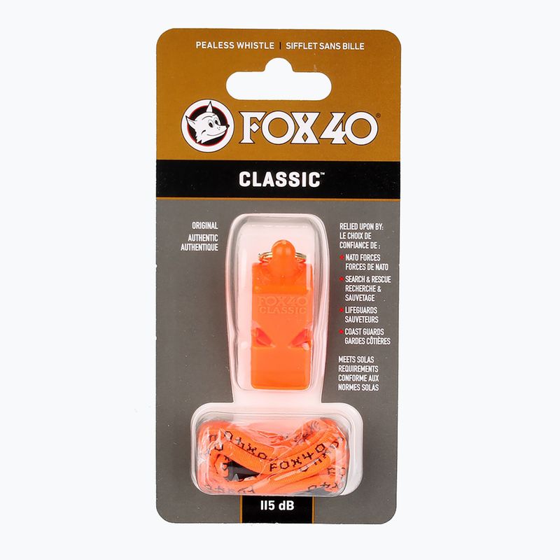 Fluier cu șnur Fox 40 Classic Safety orange 2