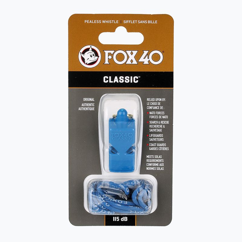 Fluier cu șnur Fox 40 Classic Safety blue 2