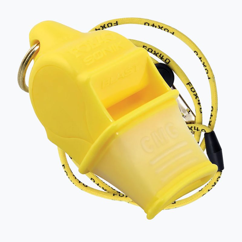 Fluier cu șnur Fox 40 Sonik Blast CMG galben 9203