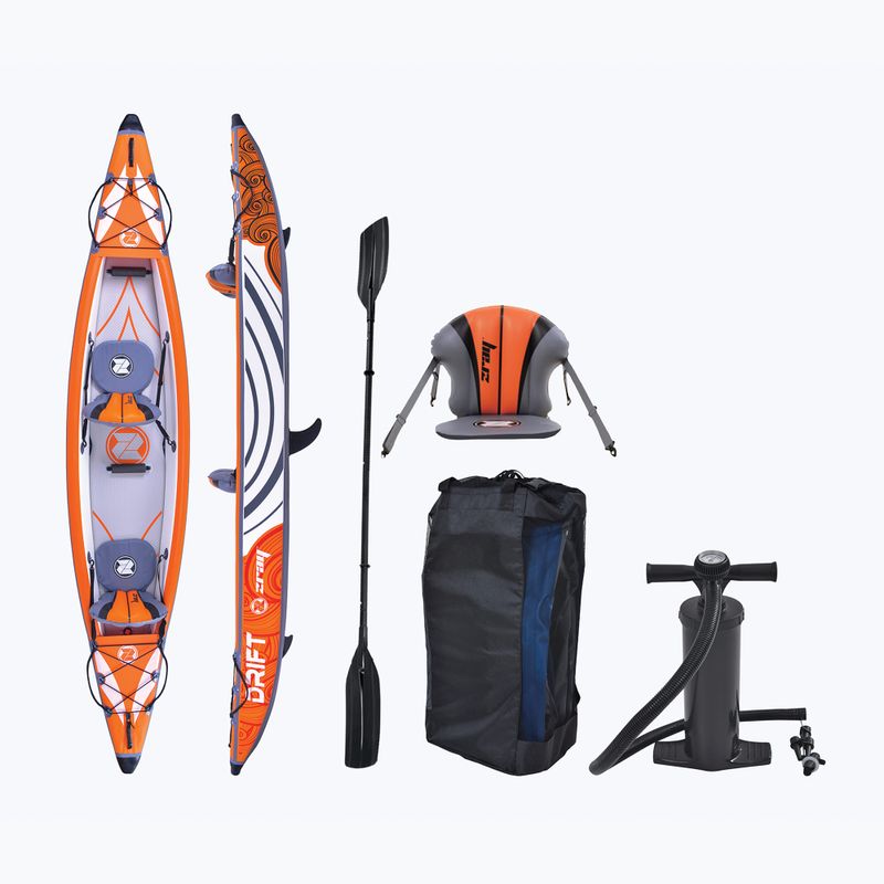Caiac gonflabil pentur 2 persoane ZRAY Drift 14'0" white/orange