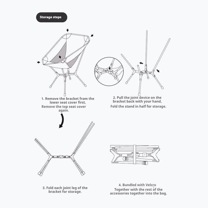 Scaun de camping Naturehike Yamami L01 M meteorite black 2