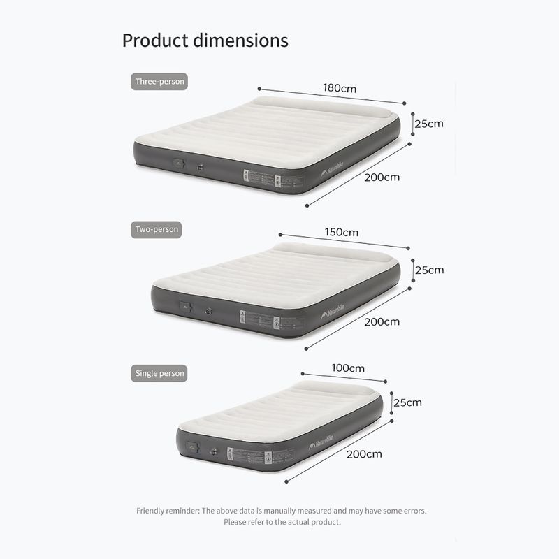 Saltea gonflabilă Naturehike Chenjing with Pillow Triple grey 2