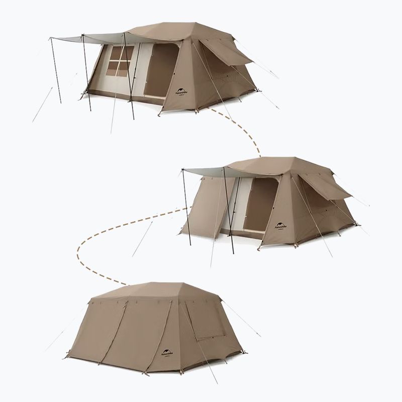 Cort de camping 4-persoane Naturehike Village 13 Ridge Ultimate Edition brown/ti black 2