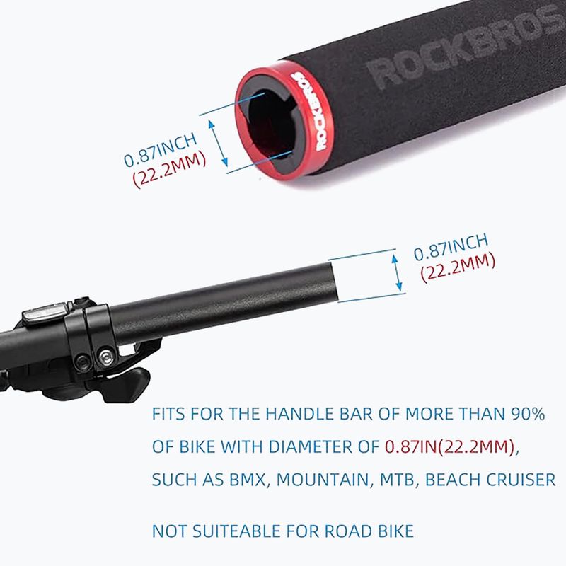Mânere de ghidon Rockbros BT1001 Handlebar Grips black/red 4